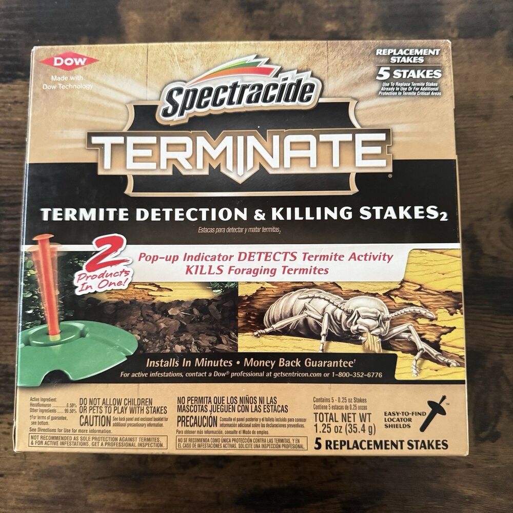 Spectracide Terminate Termite Detection & Killing Replacement Stakes 5 Count NEW